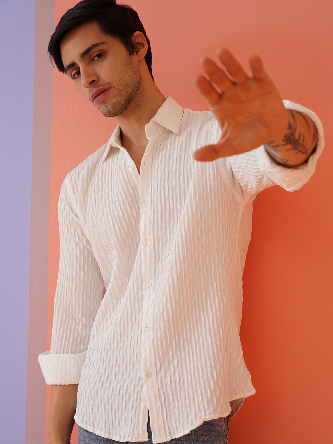 Boost Your Office Style Instantly with These 5 Luxe Self Design Shirt Tips - Indian Needle