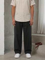 Solid Relaxed-Fit Cotton Trouser