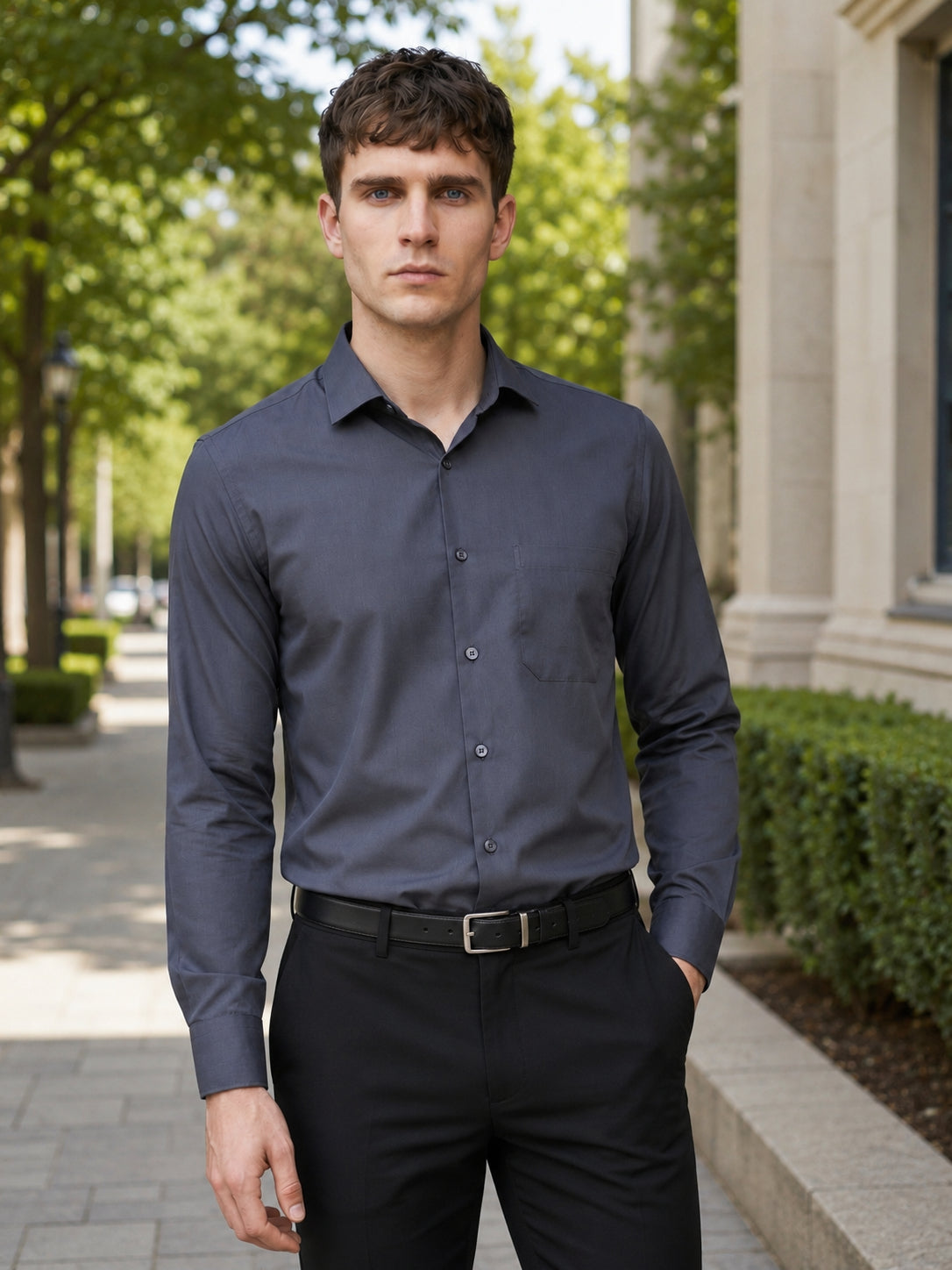 Cotton Solid Formal Shirt for Mens