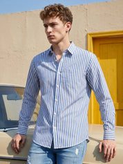 Men’s Pure Cotton Striped Casual Shirt