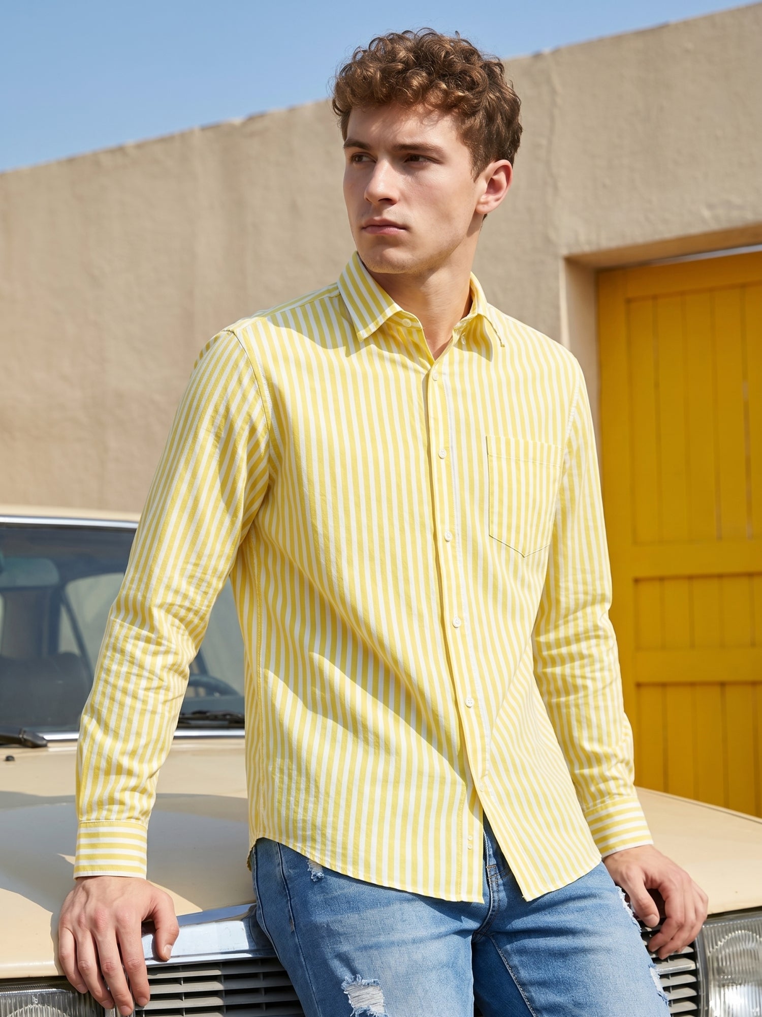 Men’s Pure Cotton Striped Casual Shirt