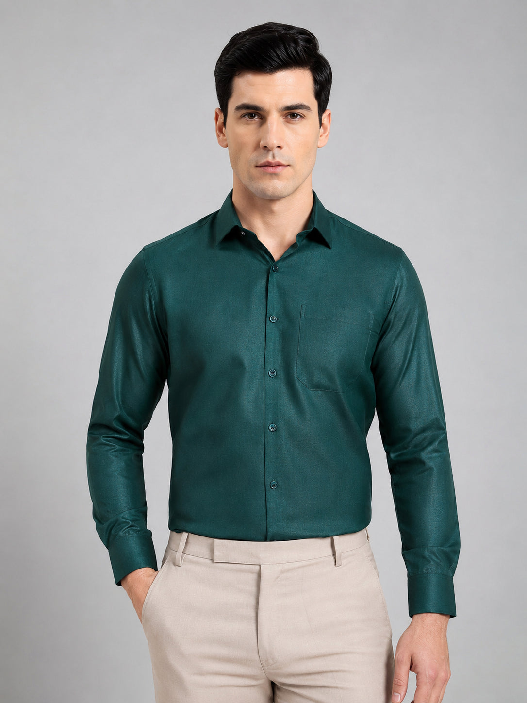 Cotton Solid Formal Shirt for Mens