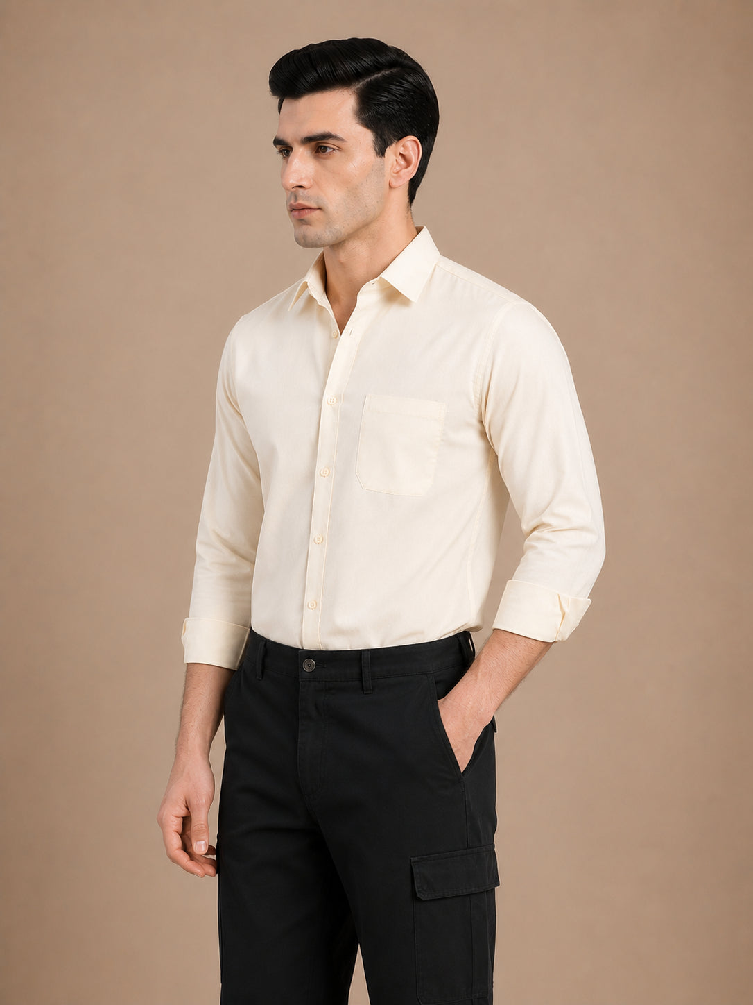 Cotton Solid Formal Shirt for Mens