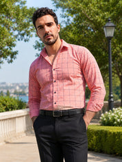 Men's Cotton Checked Formal Shirts
