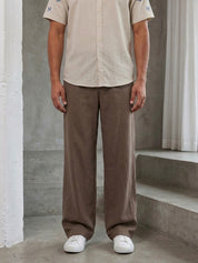 Solid Relaxed-Fit Cotton Trouser