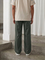 Solid Relaxed-Fit Cotton Trouser