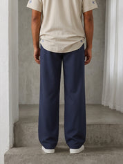 Cotton Blend Solid Relaxed-Fit Trouser