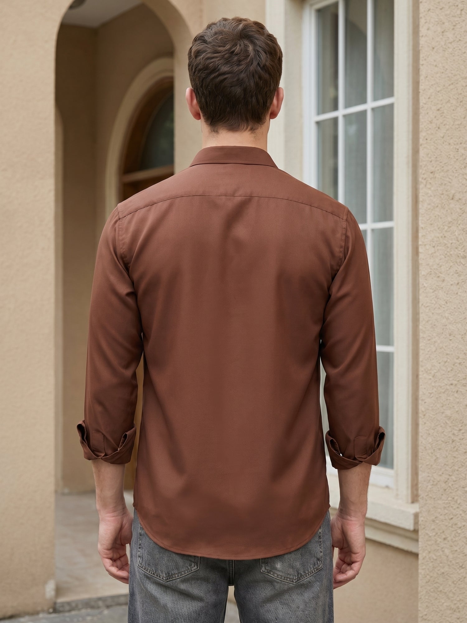 Cotton Solid Casual Shirt for Mens