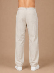 Linen Relaxed-Fit Regular Trousers for Men