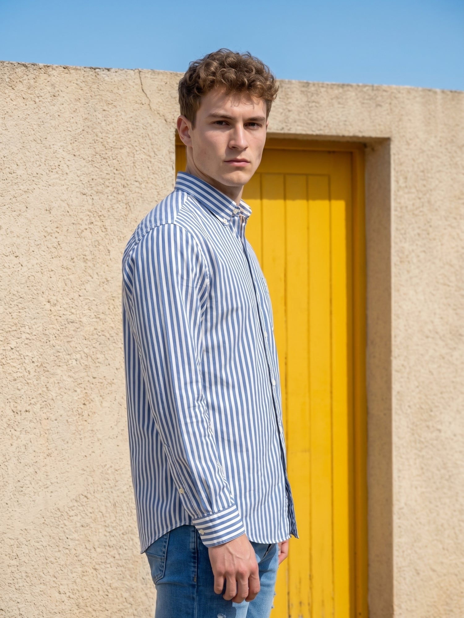 Men’s Pure Cotton Striped Casual Shirt