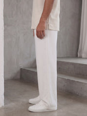 Cotton Blend Solid Relaxed-Fit Trouser