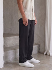 Cotton Blend Solid Relaxed-Fit Trouser
