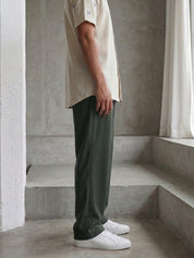 Solid Relaxed-Fit Cotton Trouser