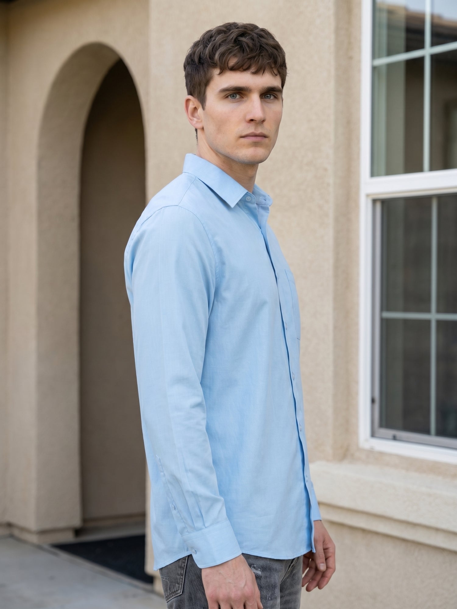 Cotton Solid Casual Shirt for Mens