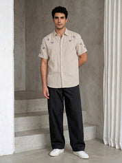 Solid Relaxed-Fit Cotton Trouser