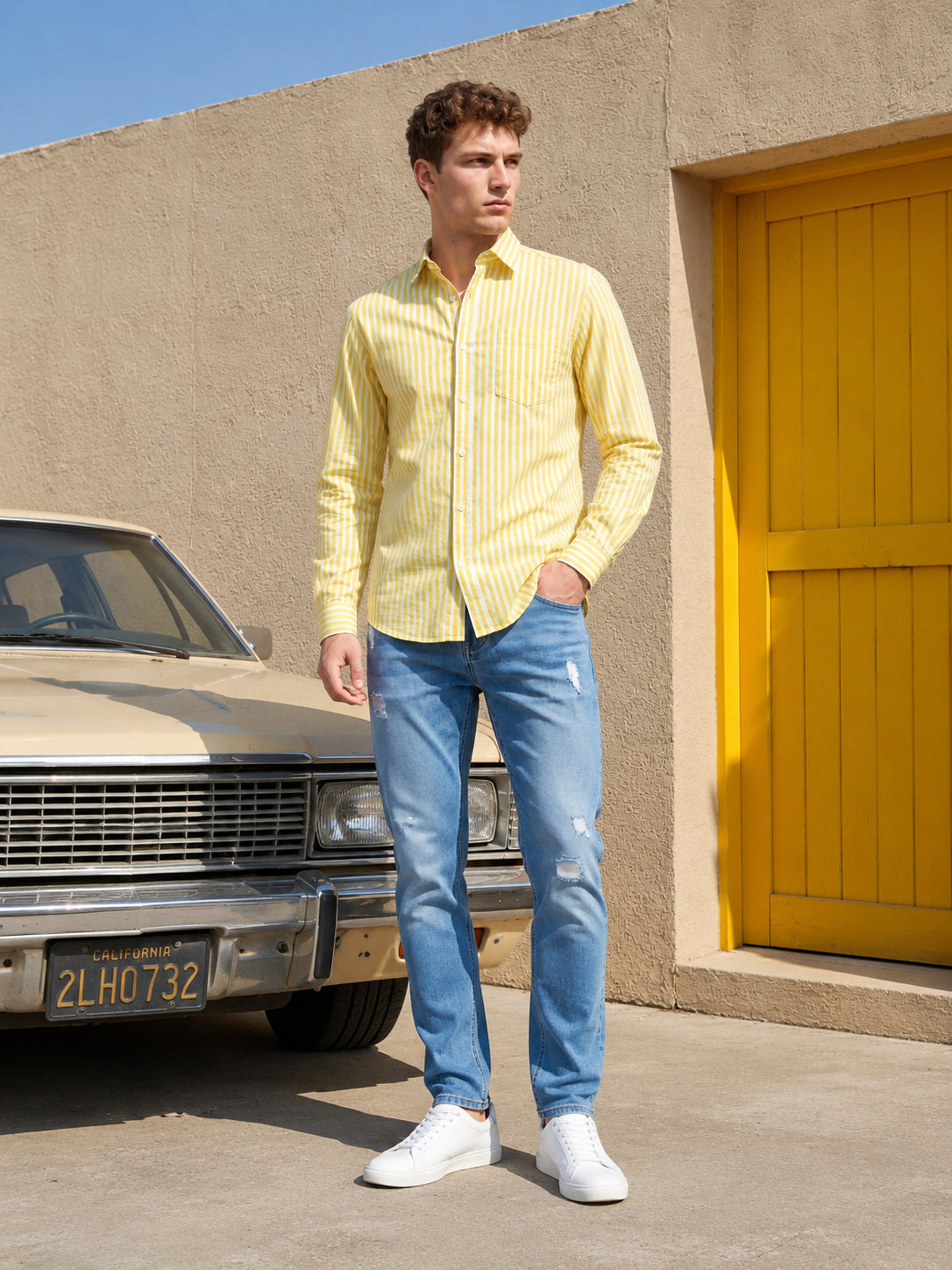 Men’s Pure Cotton Striped Casual Shirt