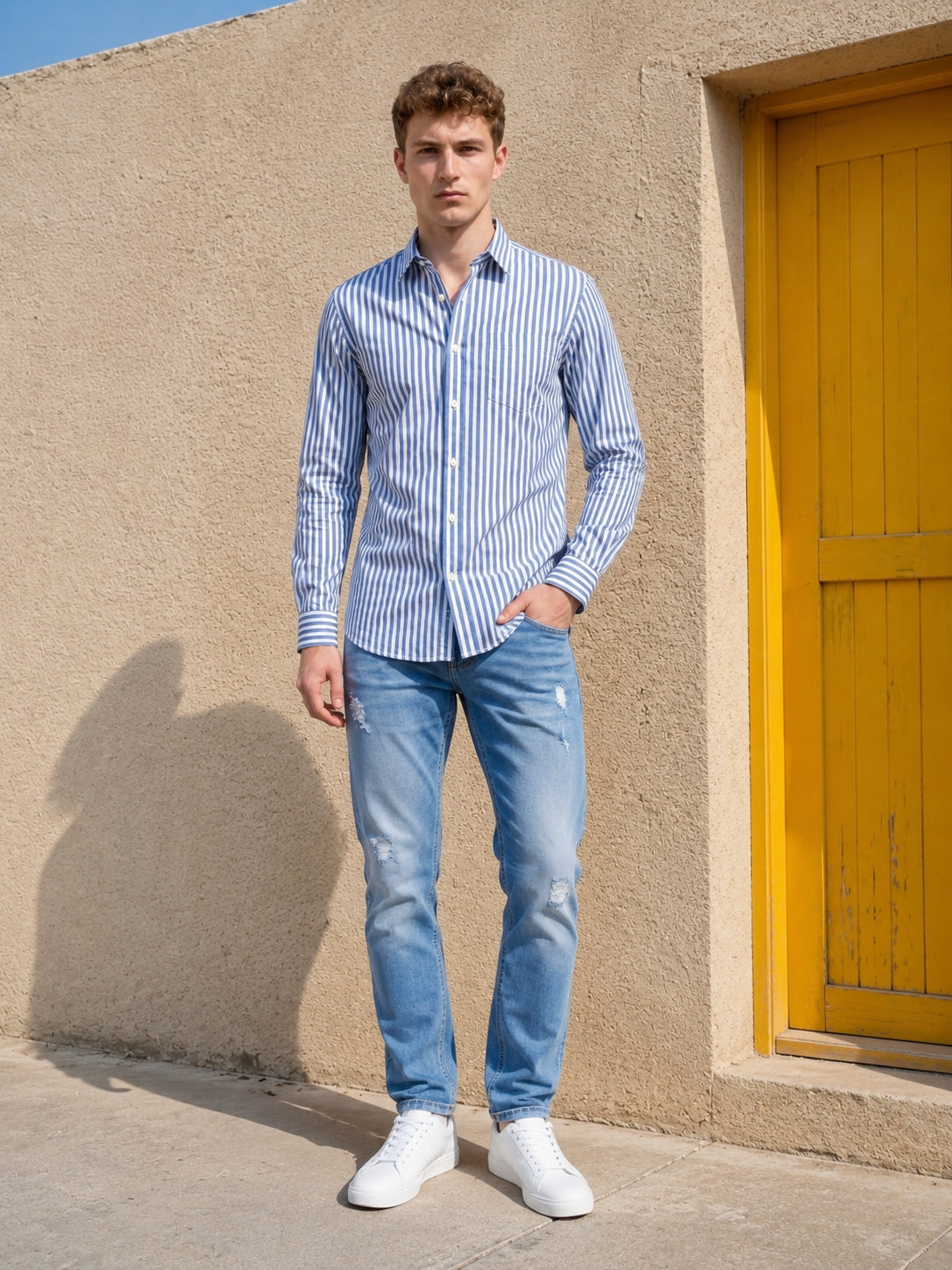 Men’s Pure Cotton Striped Casual Shirt