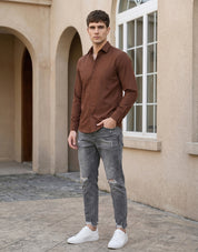 Cotton Solid Casual Shirt for Mens