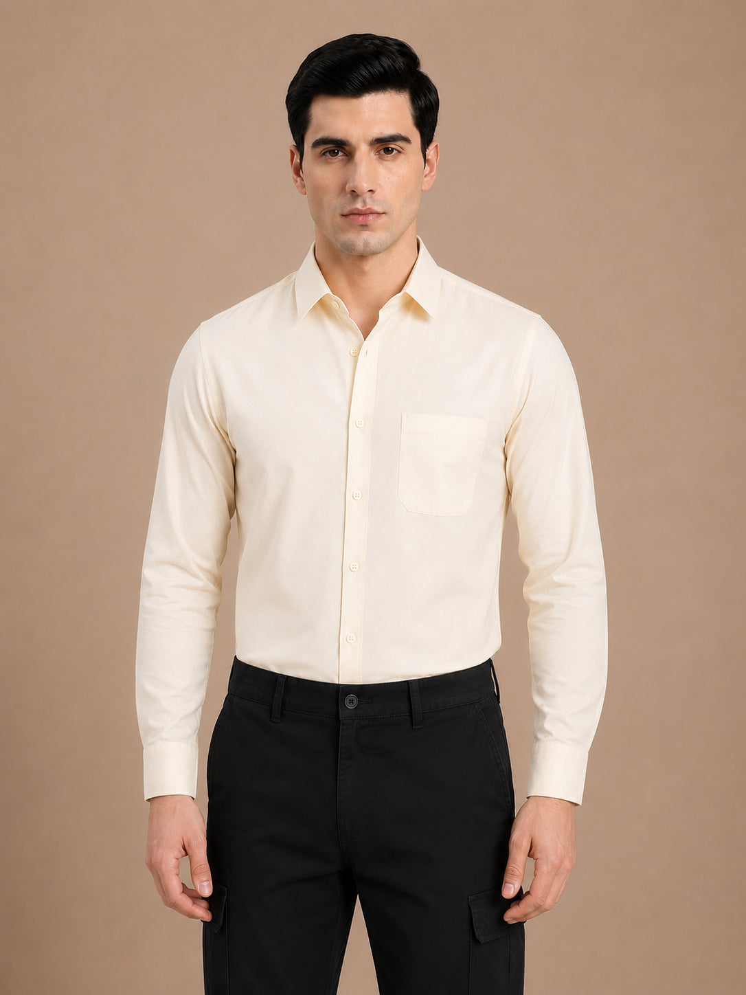 Cotton Solid Formal Shirt for Mens