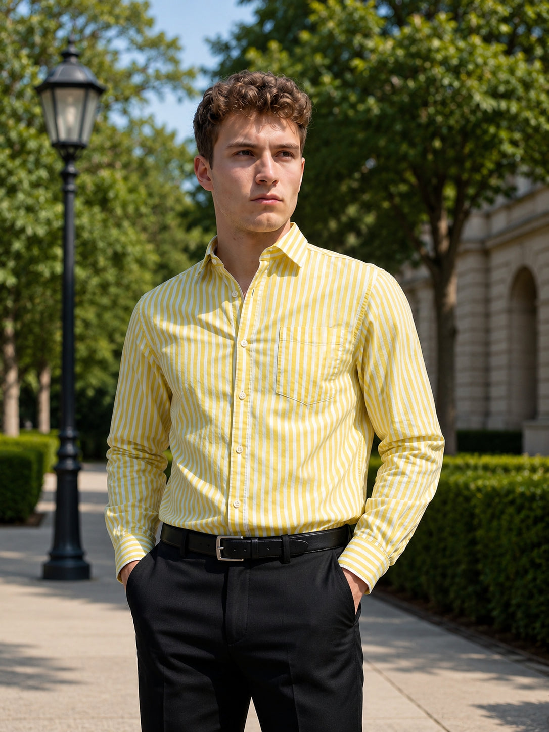 Men’s Pure Cotton Striped Formal Shirt