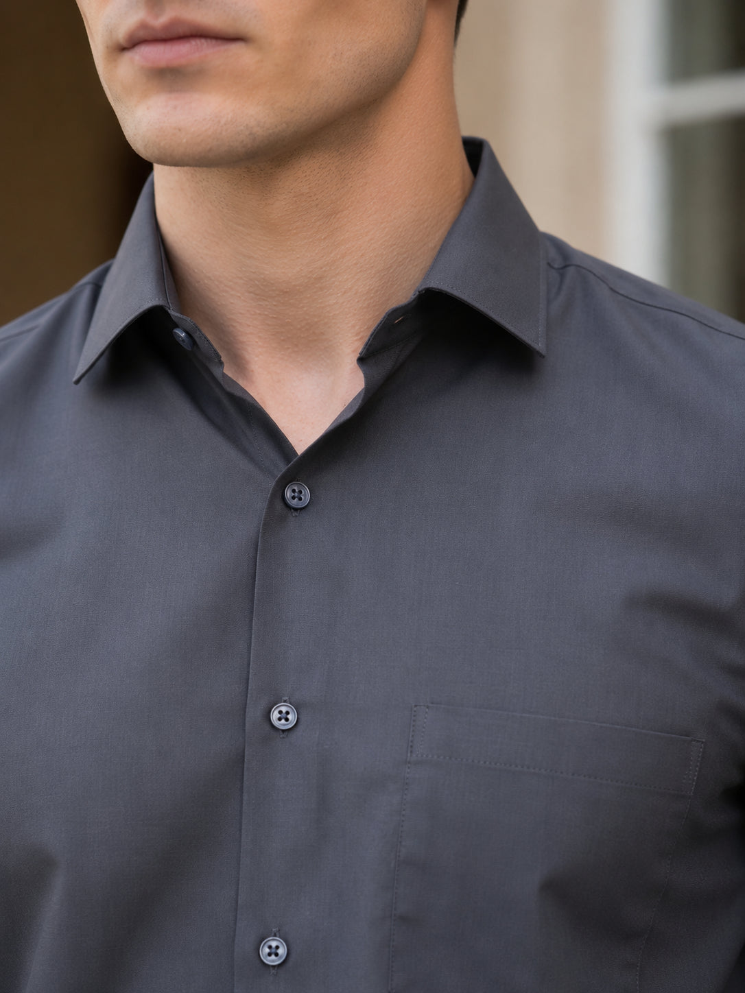 Cotton Solid Formal Shirt for Mens