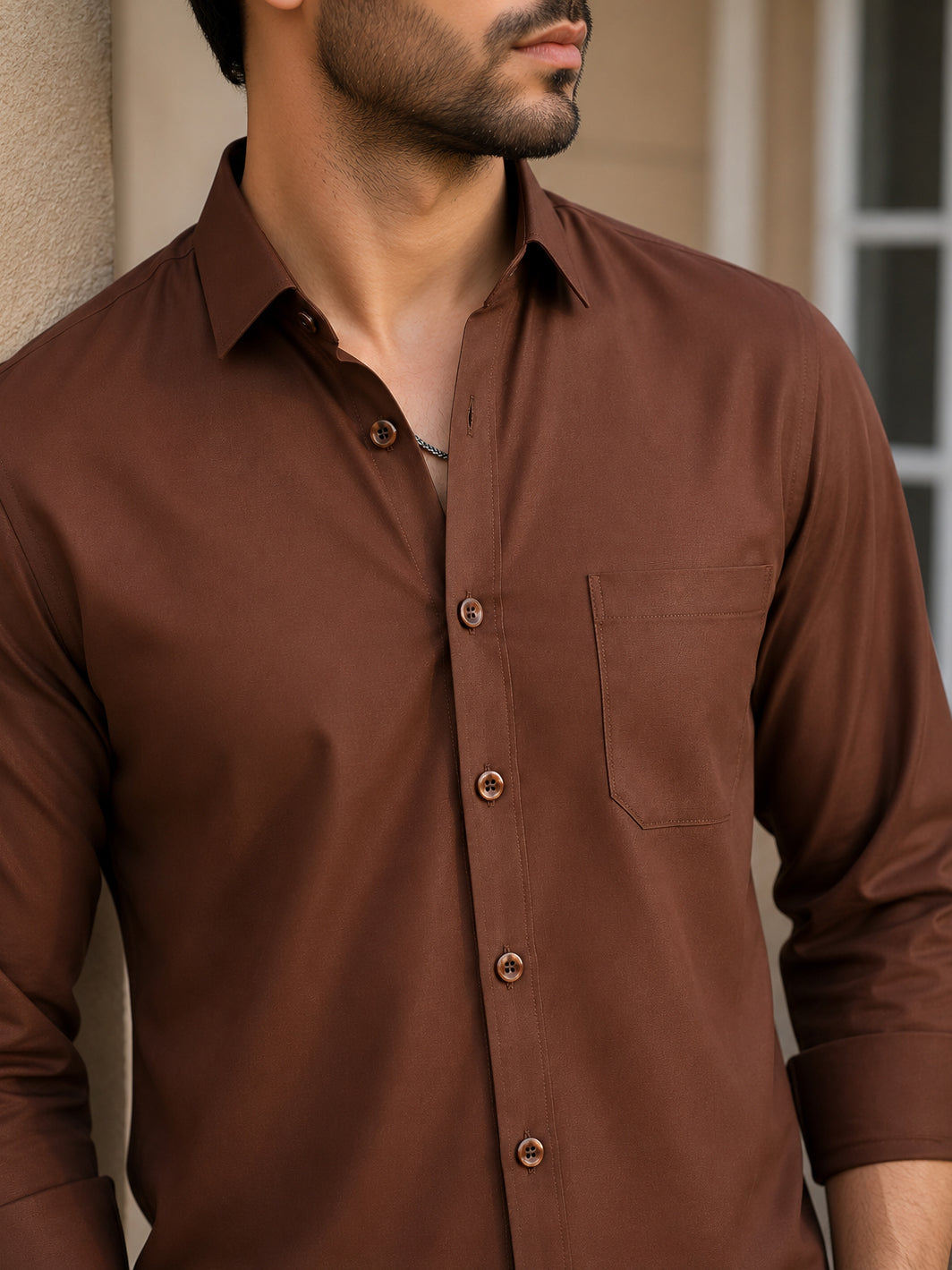Cotton Solid Formal Shirt for Mens