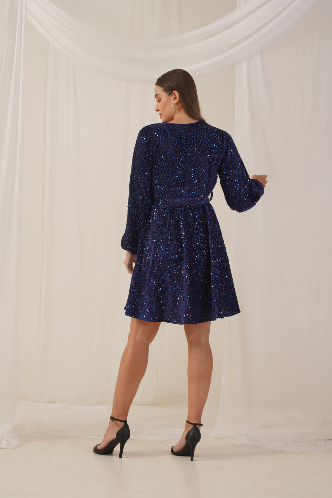 Women's Sequin Velvet A-line dress