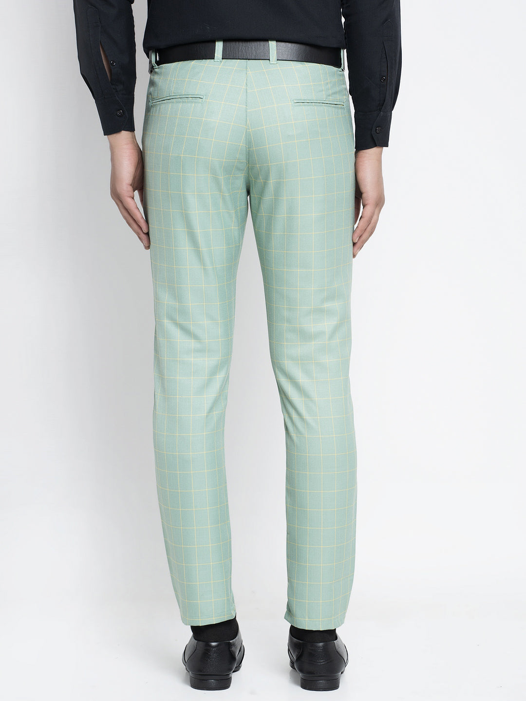 Indian Needle Men's Green Formal Trousers