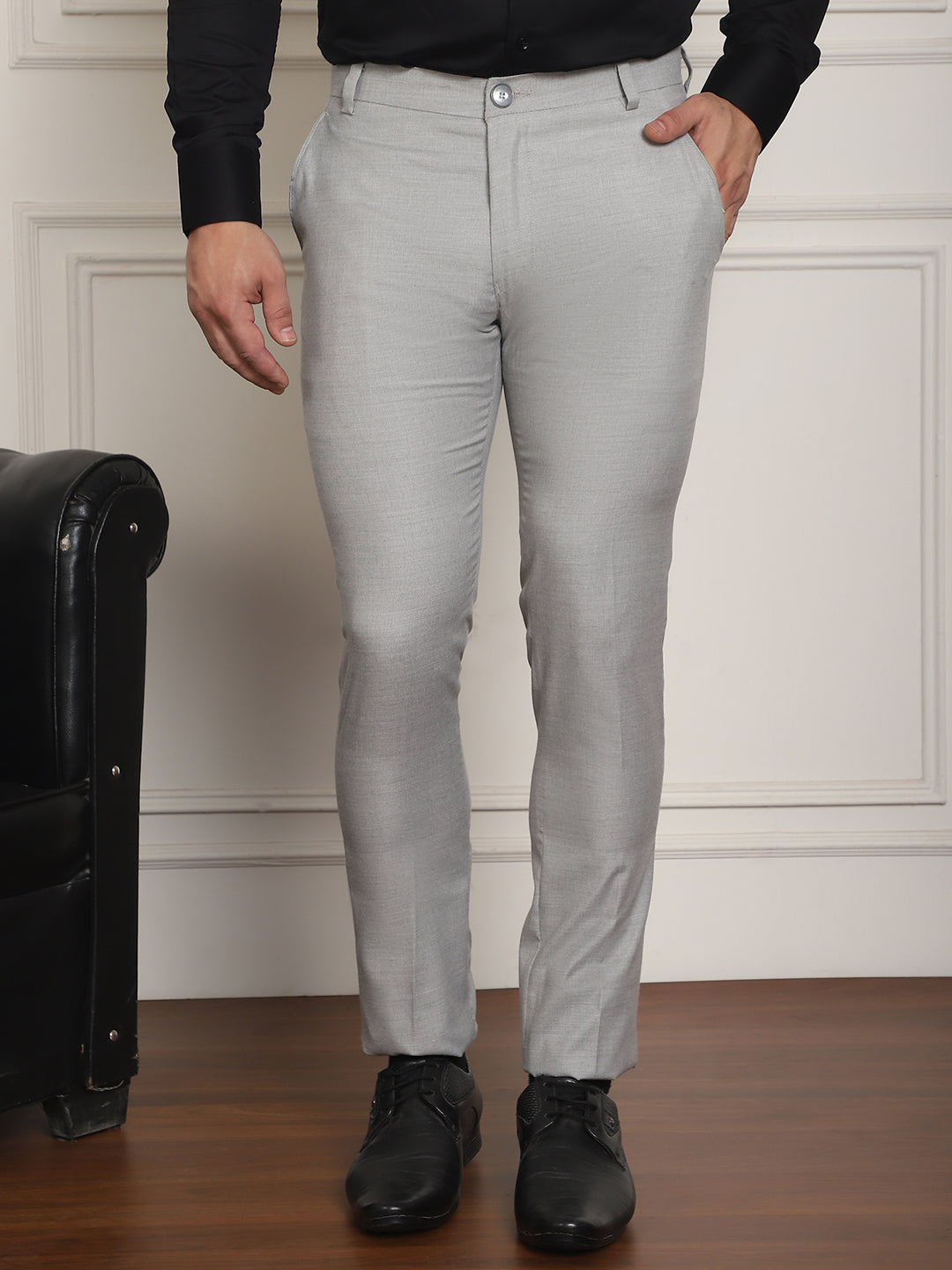 Tapered Fit Solid Trousers