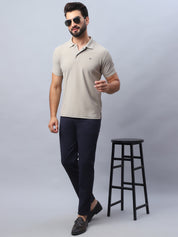 Tapered Fit  Solid Trousers For Men