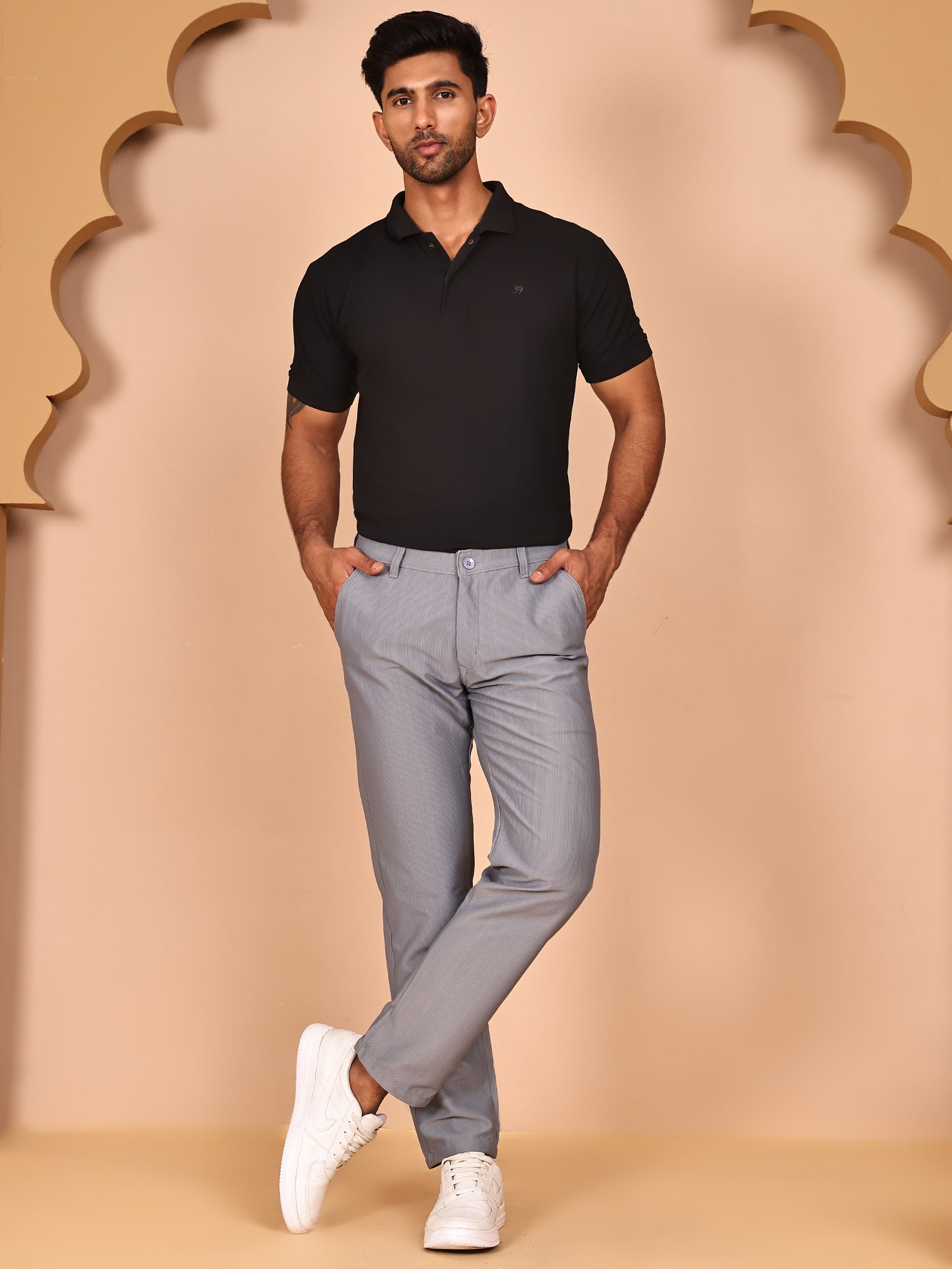 Smart Casual Cotton Blend Pants for Men
