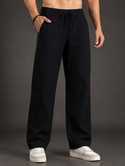 Linen Relaxed-Fit Regular Trousers for Men