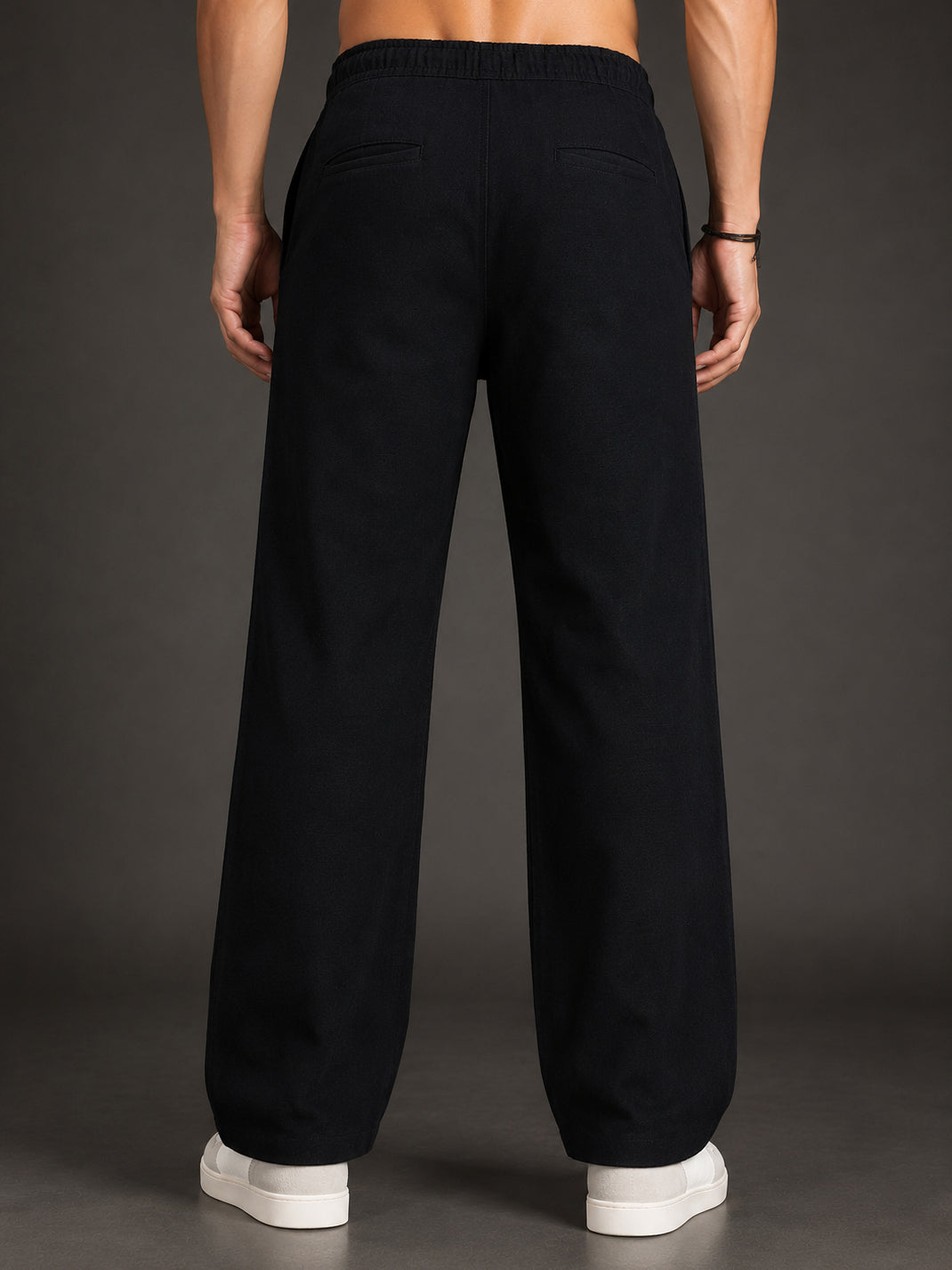 Linen Relaxed-Fit Regular Trousers for Men