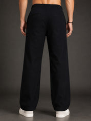 Linen Relaxed-Fit Regular Trousers for Men