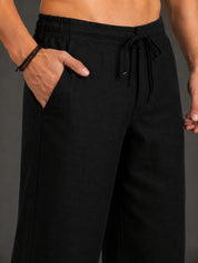 Linen Relaxed-Fit Regular Trousers for Men