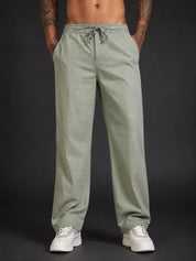Linen Relaxed-Fit Regular Trousers for Men