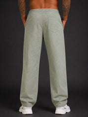 Linen Relaxed-Fit Regular Trousers for Men