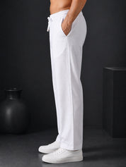 Linen Relaxed-Fit Regular Trousers for Men