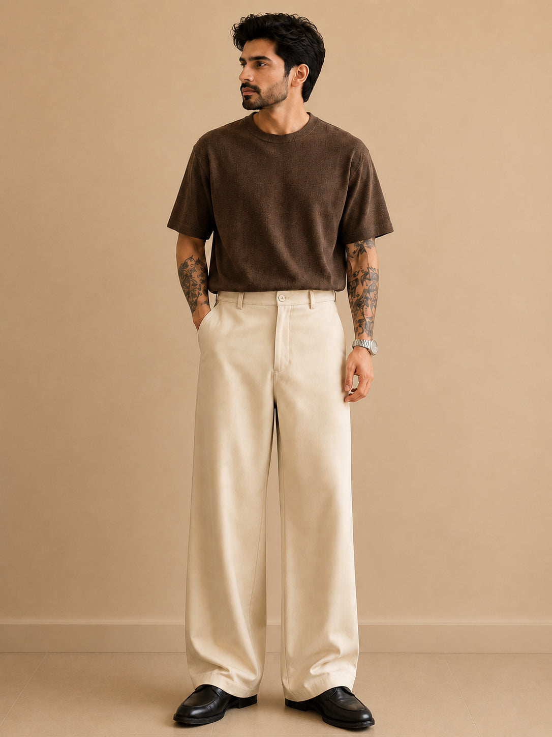 Men Straight Fit Korean Pants