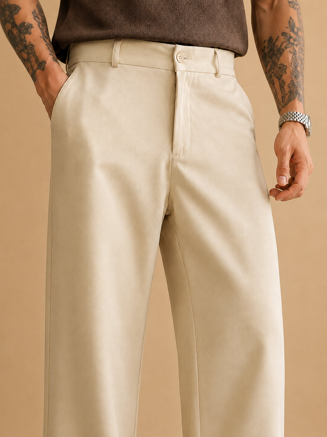 Men Straight Fit Korean Pants
