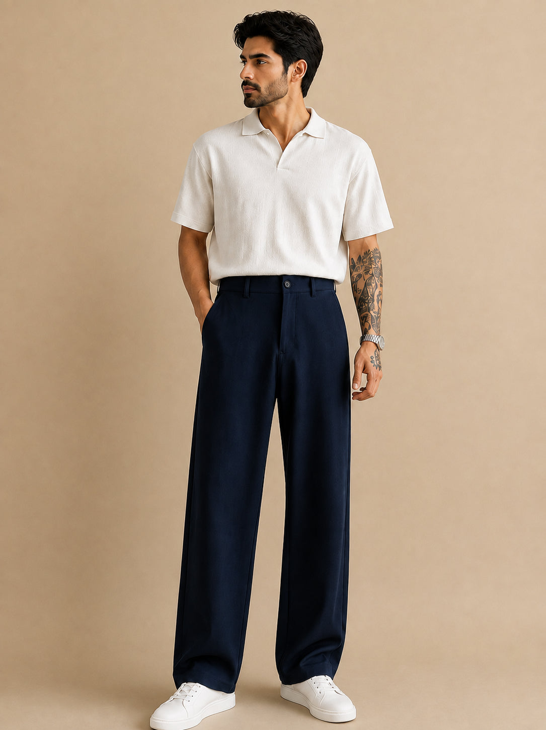 Men Straight Fit Korean Pants