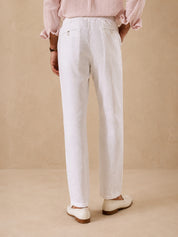 Linen Relaxed-Fit Regular Trousers for Men