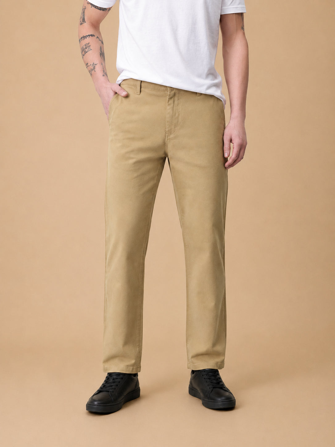 Men’s Solid Cotton Chino Trousers