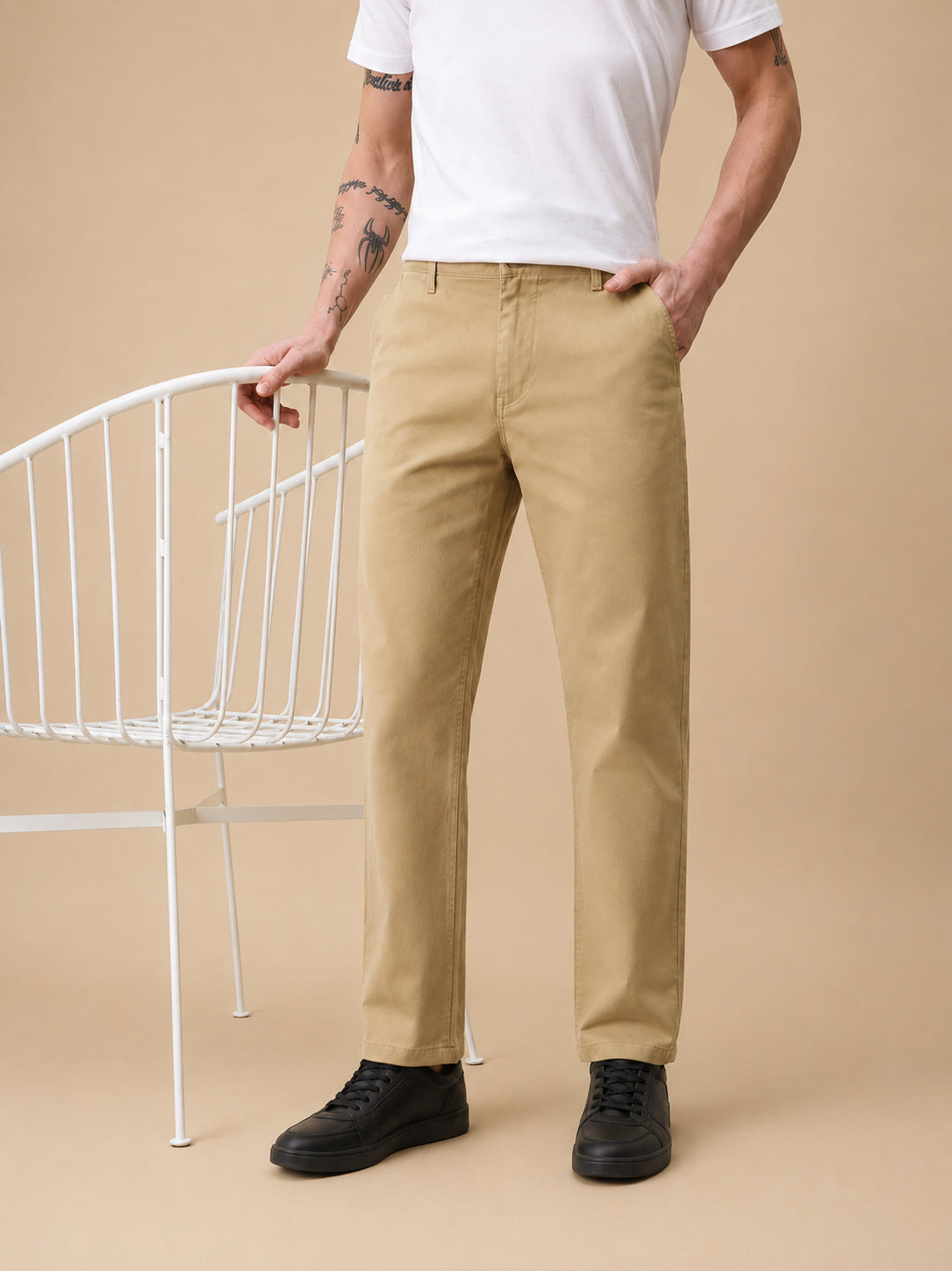 Men’s Solid Cotton Chino Trousers