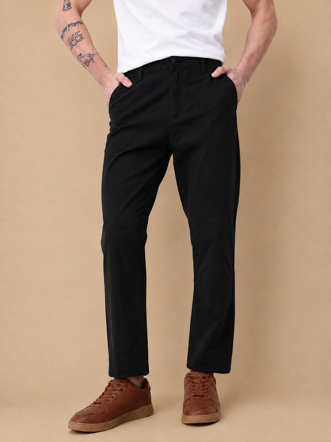 Men’s Solid Cotton Chino Trousers