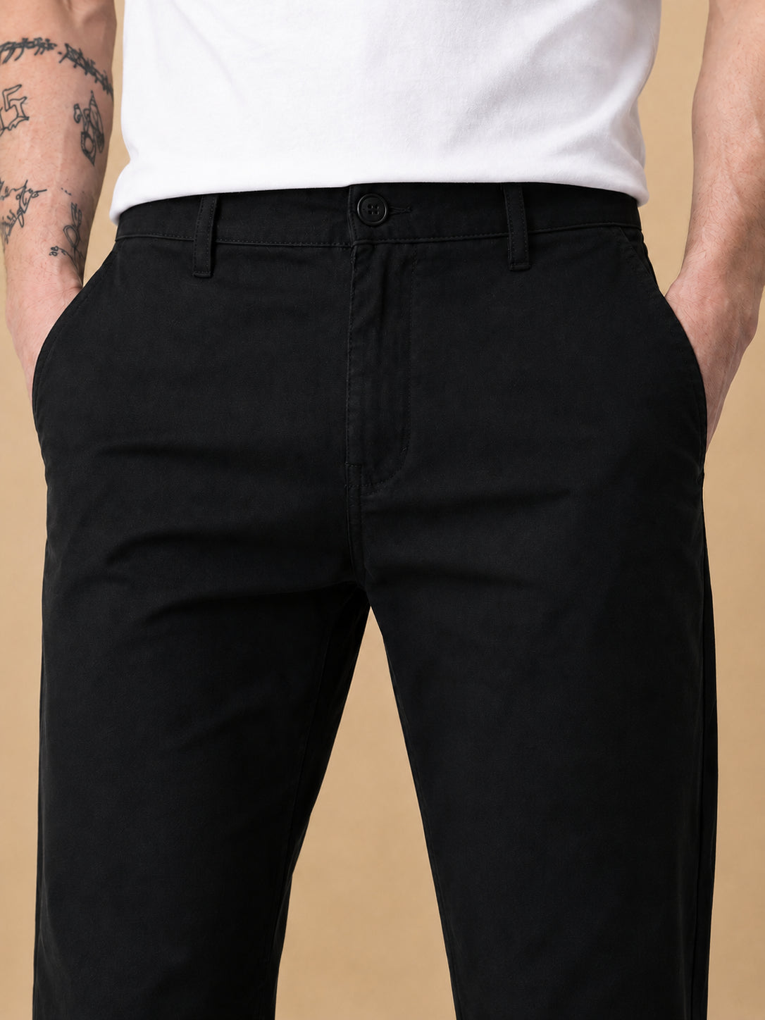 Men’s Solid Cotton Chino Trousers