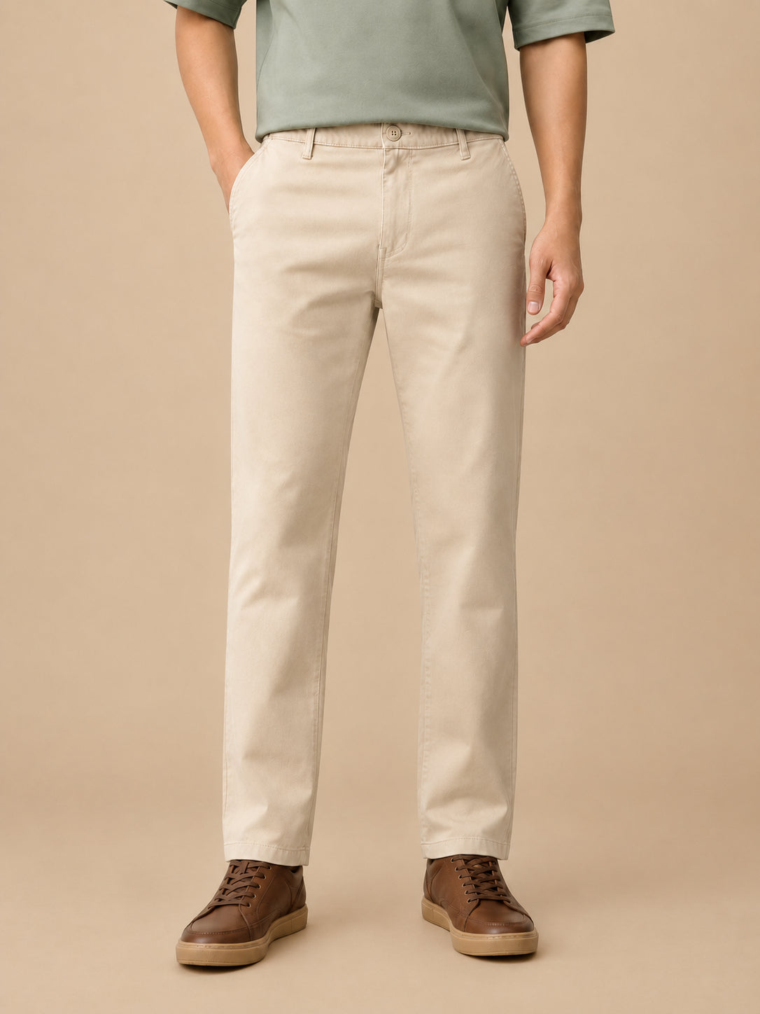 Men’s Solid Cotton Chino Trousers