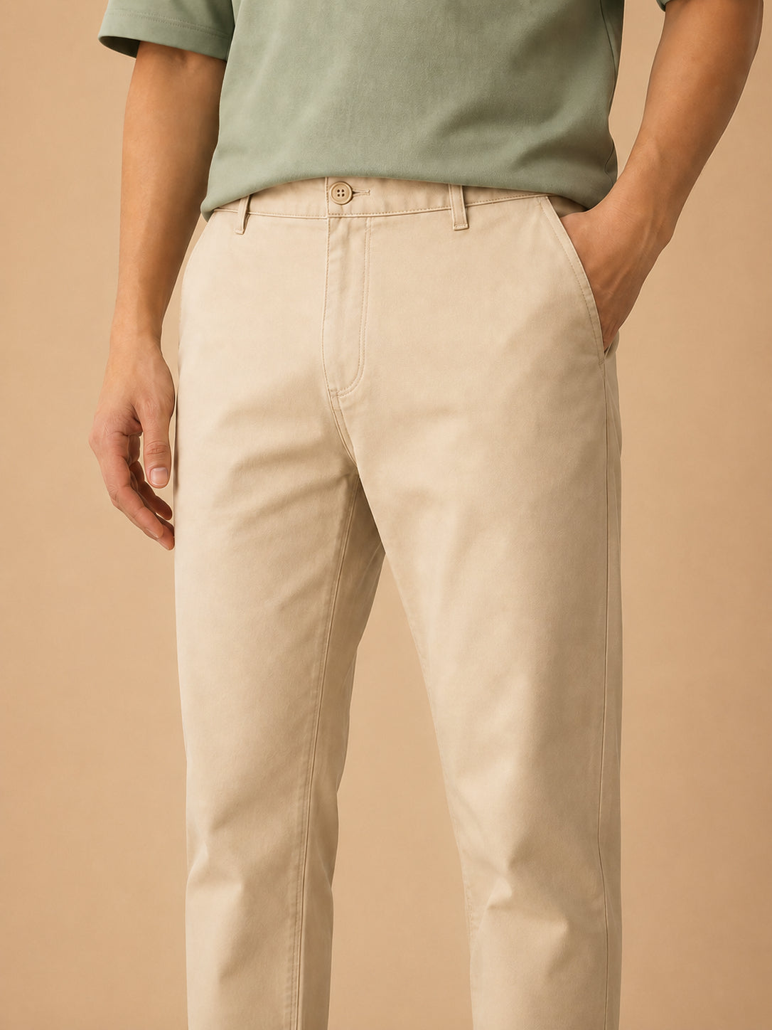 Men’s Solid Cotton Chino Trousers