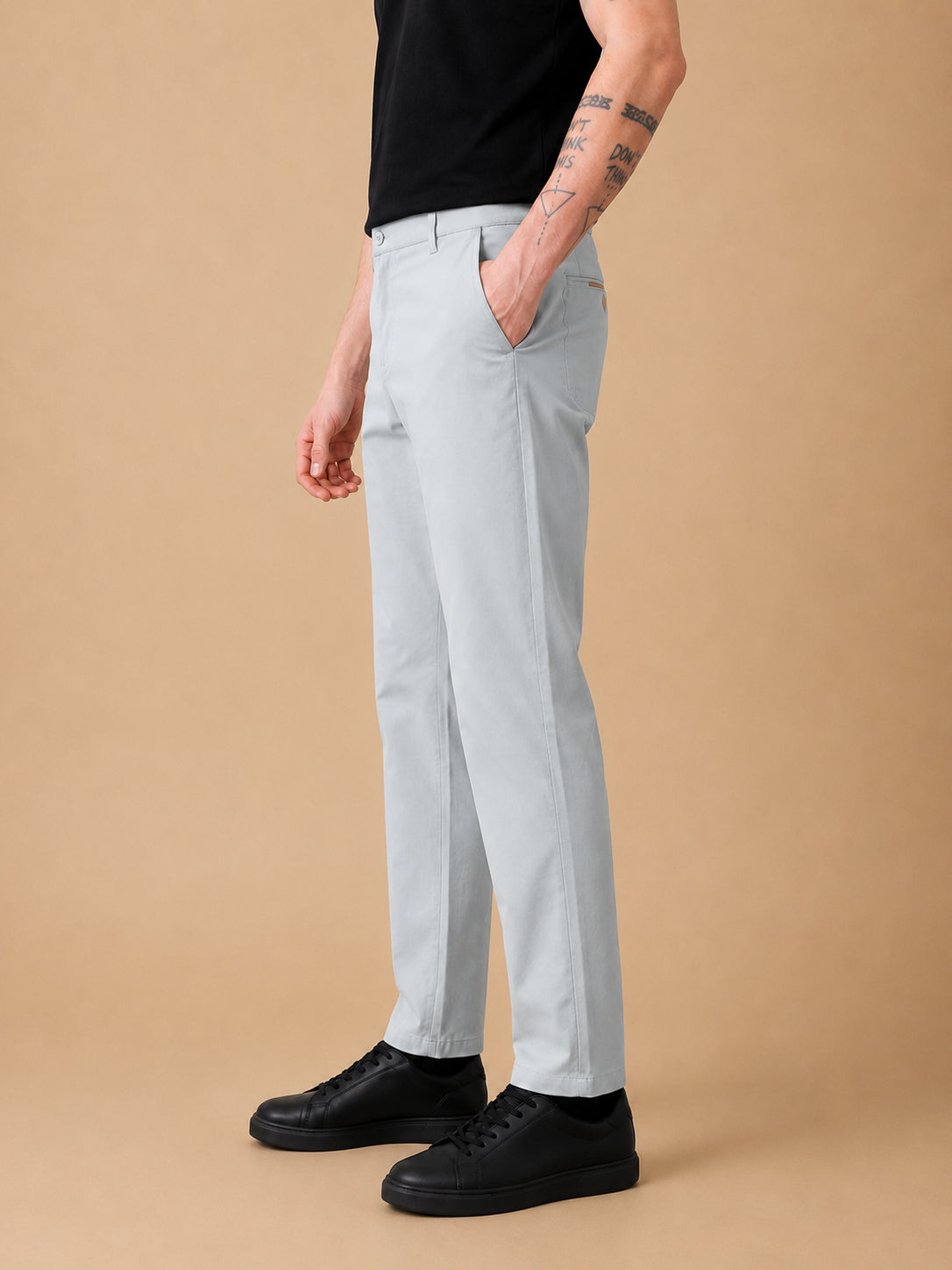 Men’s Solid Cotton Chino Trousers