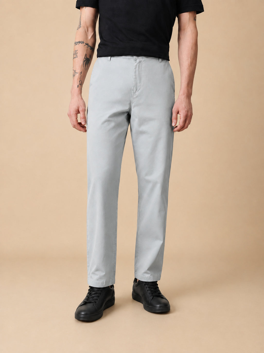 Men’s Solid Cotton Chino Trousers